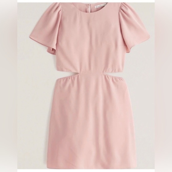 Abercrombie & Fitch blush Cut out open back Angel Sleeve dress size XXXLT new - Picture 7 of 8